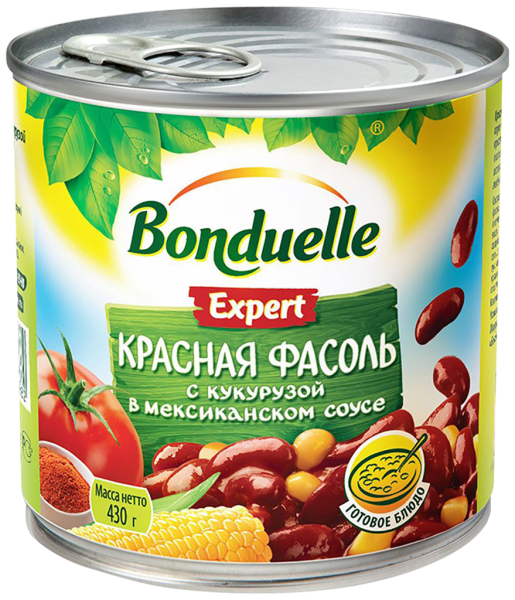 Фасоль красная BONDUELLE Expert, с кукурузой в мексиканском соусе